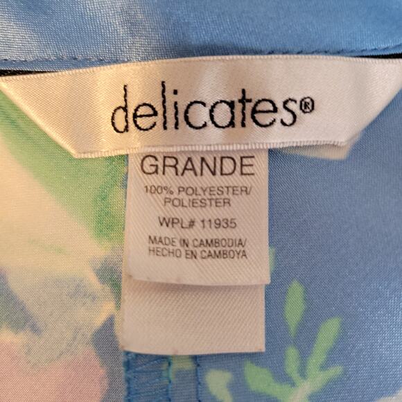 Delicates Floral Satin Mini Slip Dress Coquette Bows Lingerie Romantic Size L - Picture 3 of 9